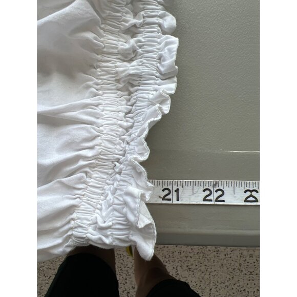 Free People Anabelle Asymmetrical One Shoulder Top Size S Ruffle Trim Minimalist - Picture 4 of 8